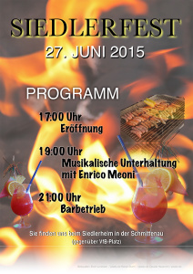 Plakat zum Siedlerfest 2015 am 27. Juni 2015